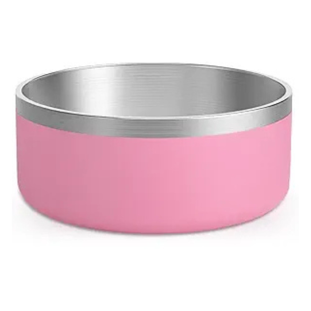 64 oz PINK Dog Bowl, Stainless Steel Insulated Food Bowl with Non Slip Bottom